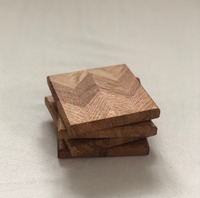 Nouveauté 2024 : Sous-verres carrés en bois écologiques de style classique, personnalisables (taille, logo, design) pour la maison et l'hôtellerie, vente en gros