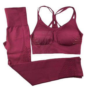 Conjunto Deportivo de 2 Piezas para Gimnasio, Running, Yoga, Bra Deportivo, Top Corto, Shorts de Cintura Alta, Ropa Deportiva para Mujer - Product Image 2