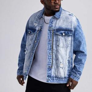 Veste en jean pour homme de grande taille, sur mesure, de haute qualité, avec poche à rabat et boutons sur le devant, veste en jean surdimensionnée pour homme - Product Image 6