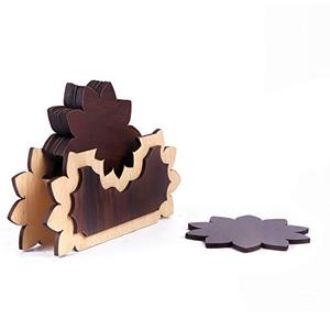 Wooden Drink Coasters Wood <b>Table</b> Coaster Set for Tea Cups Coffee Mugs <b>Beer</b> Cans Bar Tumblers and Water Glasses walnut coasters - Product Image 1