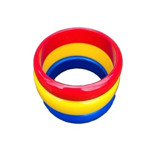 Conjunto de Brazaletes de Resina Coloridos y Modernos, Rojo, Amarillo y Azul, de Primera Calidad, Elegantes y Lindos, Joyería Unisex para Boda, para Mujer - Product Image 4