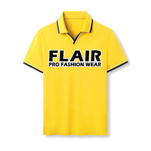 Gran oferta de algodón 100% para hombre, camiseta Polo personalizada de buena calidad, Color sólido, estilo informal, patrón, 180g, tela, peso frontal - Product Image 6