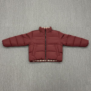 Nouvelle conception, veste matelassée pour femme de couleur marron foncé, tissu respirant, manches longues, veste à fermeture éclair oversize, veste à bulles pour l'hiver - Product Image 4