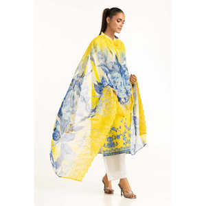 Traje de jardín amarillo de 3 piezas para mujer, elegante, moderno, estampado, largo hasta el suelo, transpirable, para cenas y uso diario, OEM/ODM disponible - Product Image 5