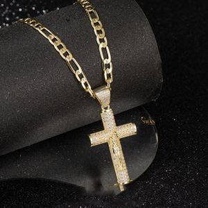 Collar con Colgante de Cruz Cristiana de Jesús, Personalizado, de Oro Sólido de 10K con Diamante Cultivado en Laboratorio, Joyería Hip Hop con Incrustaciones, Regalo Elegante para Él y Ella - Product Image 1