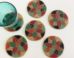 MS HANDICRAFT Sous-verres perlés faits à la main-Sous-verres classiques avec support en polyester (4x4 pouces) Cadeaux religieux d'église portables - Product Image 5