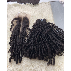 วิกผมลูกไม้ด้านหน้าผมหยิกเป็นบ๊อบสั้นวิกผมคน100% ธรรมชาติสำหรับผู้หญิงผิวดำจากเวียดนาม - Product Image 1