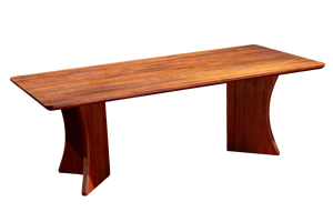 Table à manger rectangulaire moderne pour 10 personnes avec finition en bois de noyer massif et PU pour meubles de salle à manger - Product Image 2