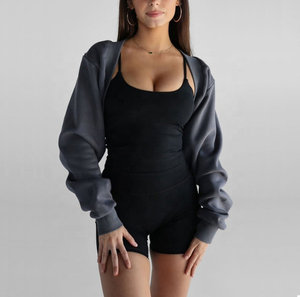 2032 nuevo estilo OEM ODM OEM de gran tamaño ropa activa ropa polar Crop Jumper mujeres Bolero suéter sudadera - Product Image 4
