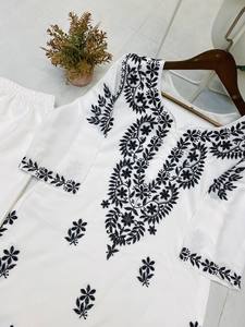 Conjunto de kurta y plazzo de diseñador premium para correr, con elegante bordado, para uso diario femenino, moda al por mayor, OEM, ODM - Product Image 6