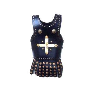 Fabricante de armadura de cuero negro medieval Cuirass con latón equipado producto indio hecho a mano artículo decorativo para el hogar a la venta - Product Image 1