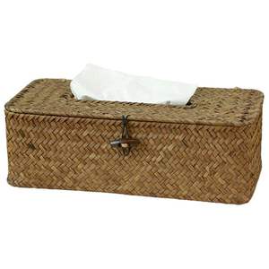 Elegant Rattan Tissue Box Holder Featuring <b>Tight</b> Weave Construction Perfect For Adding Warmth And Texture To Any Room Interior - Product Image 5