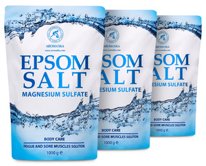 Aromatika Sel de Cristal d'Epsom Pur, Sulfate de Magnésium Pur pour le Bain, Sachet Doypack 3000g pour la Relaxation Musculaire et Corporelle - Product Image 1