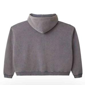 Sudadera con capucha y sudadera en blanco de gran tamaño para hombre con cremallera de peso pesado 100% algodón - Product Image 1