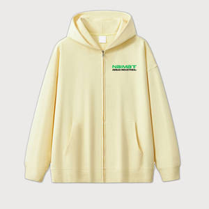 Vente en gros de sweat à capuche 100% coton pour hommes impression de haute qualité logo fermeture éclair hiver thermique vêtements de sport de plein air teint en plaine - Product Image 3