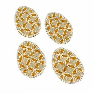 Blue Eye Design Pink Round <b>Glass</b> Beaded Handmade <b>Table</b> Coaster Set of Four Pieces for wedding - Product Image 5