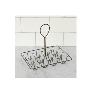 ชั้นวางไข่เหล็กสไตล์วินเทจที่ใส่ไข่พร้อมกรอบโค้งและฐานที่มั่นคงสำหรับการจัดแสดงในห้องครัวในฟาร์มและการใช้งานประจำวัน - Product Image 1