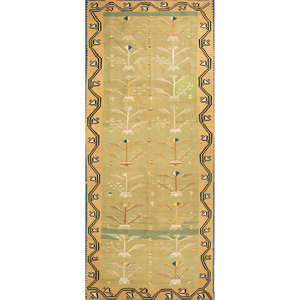 Tapis Nayaab Paem-831 en jute et laine, style persan géométrique, classique, traditionnel, vert, tissage plat, pour usage domestique, pour adolescents - Product Image 1