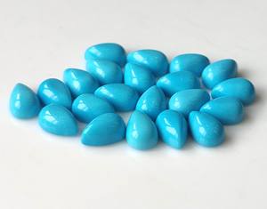 Prix de gros naturel Arizona Turquoise 3x5mm-7x10mm poire Cabochon bleu dos plat pierre précieuse en vrac pour la fabrication de bijoux - Product Image 6