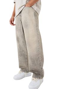 Pantalones Vaqueros de Mezclilla de Cintura Alta, Holgados, de Corte Amplio, Talla Grande, Diseño Personalizado para Hombre - Product Image 3