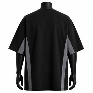 T-shirt streetwear homme grande taille de haute qualité en coton, motif minimaliste, mode urbaine, coupe ample, épaules tombantes, vente en gros OEM - Product Image 2