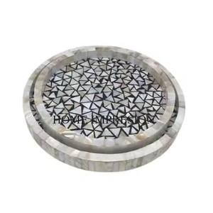 Plato de madera de diseño de patrón clásico, utensilios de cocina hechos a mano de forma redonda para el hogar, Hotel, restaurante, plato de madera para servir, suministros - Product Image 3