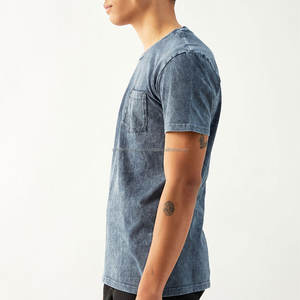 Street Wear Dernière conception Hommes T-shirts délavés à l'acide Couleur unie Taille adulte Hommes T-shirts délavés à l'acide - Product Image 4