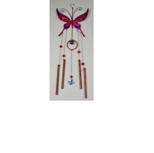 Carillon à vent en métal papillon de 30 mm de diamètre, intérieur/extérieur, pour la zone paysagère, énergie positive, ornement suspendu - Product Image 5