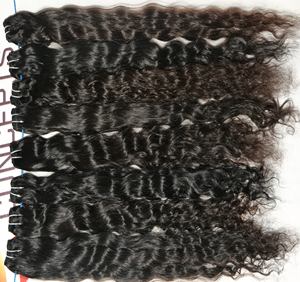 Paquetes de cabello alineados con cutícula virgen India sin procesar 100%, extensiones de templo de Color negro rizado ondulado, ondas profundas sueltas, superondas - Product Image 5
