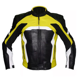 Veste en cuir de motocross unisexe personnalisée de haute qualité avec logo personnalisé et conception d'usage quotidien Veste en cuir véritable de couleur personnalisée pour hommes - Product Image 2