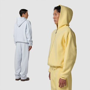 Men's Casual Pullover Fleece Sweat <b>Pants</b> Custom Blank Plain Cotton Tracksuit Winter Hoodie Jogger Sports Fitness Two Piece Set - Product Image 3