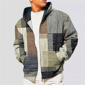 เสื้อฮู้ดมีซิปของผู้ชายแฟชั่นผ้าวาฟเฟิลใหม่ในสเวตเชิ้ตสำหรับผู้ชายโอเวอร์ไซส์เสื้อผ้าฤดูใบไม้ร่วงฤดูหนาว - Product Image 2