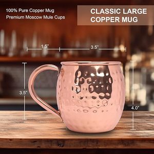 Tasse en cuivre Premium Moscow Mule Tasse à boire en émail de haute qualité Tasse en cuivre pur au prix de gros - Product Image 3