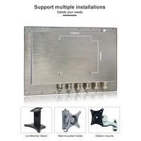 PC industriel tout-en-un à écran tactile sans ventilateur de 12 pouces en acier inoxydable IP66 étanche J1900, compatible avec Win10 Linux