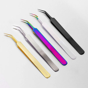 Pince à épiler professionnelle en acier inoxydable de haute qualité, personnalisable avec logo, outil d'extension de cils, antistatique et durable - Product Image 2