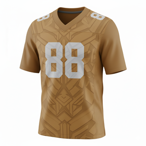 Ensemble de maillot et pantalon de football américain personnalisé 100% polyester respirant à manches courtes, grande taille, avec logo frontal - Product Image 1