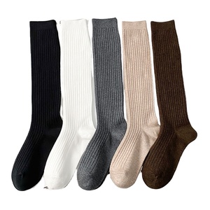 In Stock High Quality 100% Cotton <b>Men's</b> Crew <b>Socks</b> Large Size EUR 40-48 White <b>Black</b> Dress <b>Socks</b> with Customized Logo on Cuff - Product Image 2