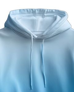 Sweat-shirt à capuche unisexe bleu dégradé, sweat-shirt streetwear décontracté en tissu polaire doux avec poche kangourou et capuche à cordon de serrage - Product Image 4