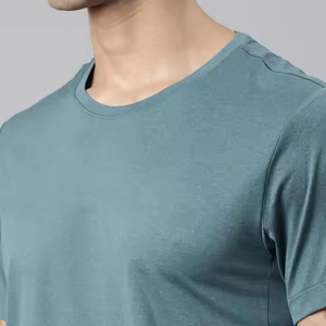 APO OEM logo personnalisé T-shirt ample à manches courtes T-shirt en coton à manches courtes de couleur unie pour hommes pour décontracté - Product Image 5