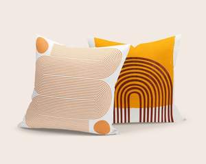 Geometric Vintage Pattern Printed Cushion Cover Bohemian Style Stripes and Custom Digitally Printed Pillowcase Factory Direct - Product Image 1