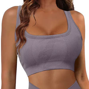 Vente en gros de haut de gymnastique et de short pour femmes personnalisés Style décontracté à motif solide en couleurs contrastées 100% coton respirant séchage rapide - Product Image 6