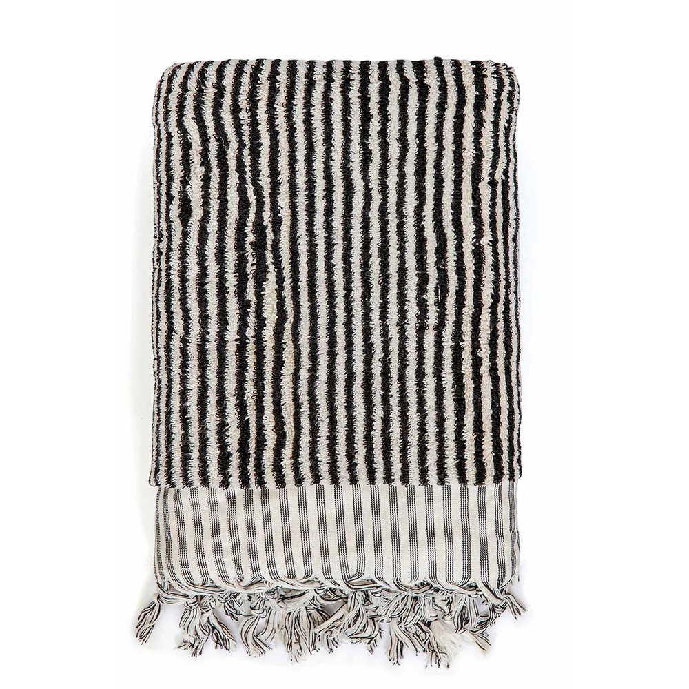 Organic Stripe Printed Handloomed Turkish 100% Cotton Square Peshtemal Hammam Bath Towel Multi-purpose 90x190cm 600g