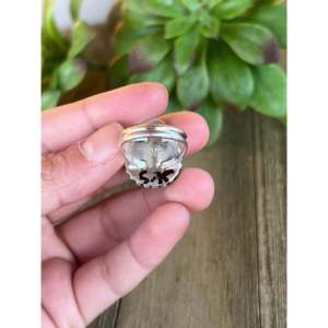 Kingman <b>Turquoise</b> Sterling Silver <b>Ring</b> Size 5.75-Navajo Handmade Statement Jewelry - Product Image 5