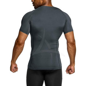 T-shirt de compression pour homme, coupe classique, athlétique, manches courtes, écologique, respirant, en élasthanne/polyester, séchage rapide pour - Product Image 2