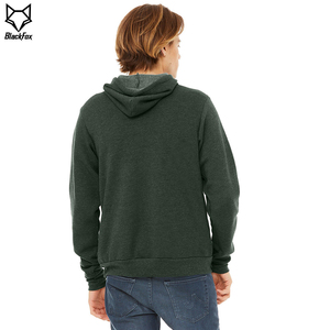 <b>Men's</b> Dark Green Hooded Sweatshirt Regular Fit Cotton French Terry Casual <b>Pullover</b> with Front Pocket Autumn Wear - Product Image 6