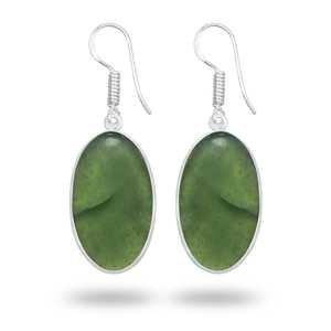 Boucles d'oreilles de créateur en laiton plaqué argent faites à la main, boucles d'oreilles en jade néphrite, pierre précieuse, magnifiques, classiques, pour les fêtes, bijoux de mode - Product Image 5