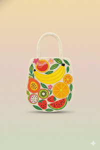 Bolsos de Mano Casuales al por Mayor para Mujer, con Cuentas de Flores de Fresa Dulce, Bordado de Bayas Rojas, Cierre de Cremallera, Diseño de Paisaje - Product Image 3