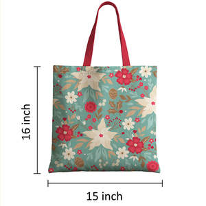 Sacs fourre-tout en toile de coton à motif floral printanier avec fermeture éclair - Product Image 6