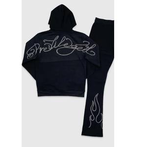 Chándal Vintage con cremallera completa para hombre, chándal con lavado ácido, traje de chándal con logotipo personalizado, conjunto transpirable para el invierno - Product Image 4