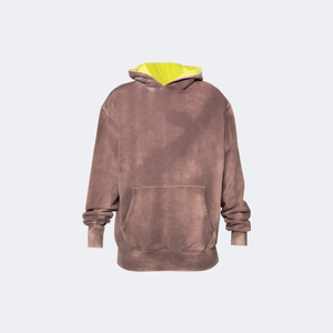 Sweat-shirt à capuche surdimensionné de haute qualité pour homme, lavage à l'acide, vêtements de rue personnalisés, sweat-shirt uni teint, technique d'hiver, 2 pièces respirantes - Product Image 3